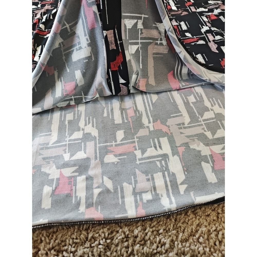 Women Alfani Blouse XL Black Abstract Button-Down Long Sleeve Relaxed Regular - Picture 8 of 13